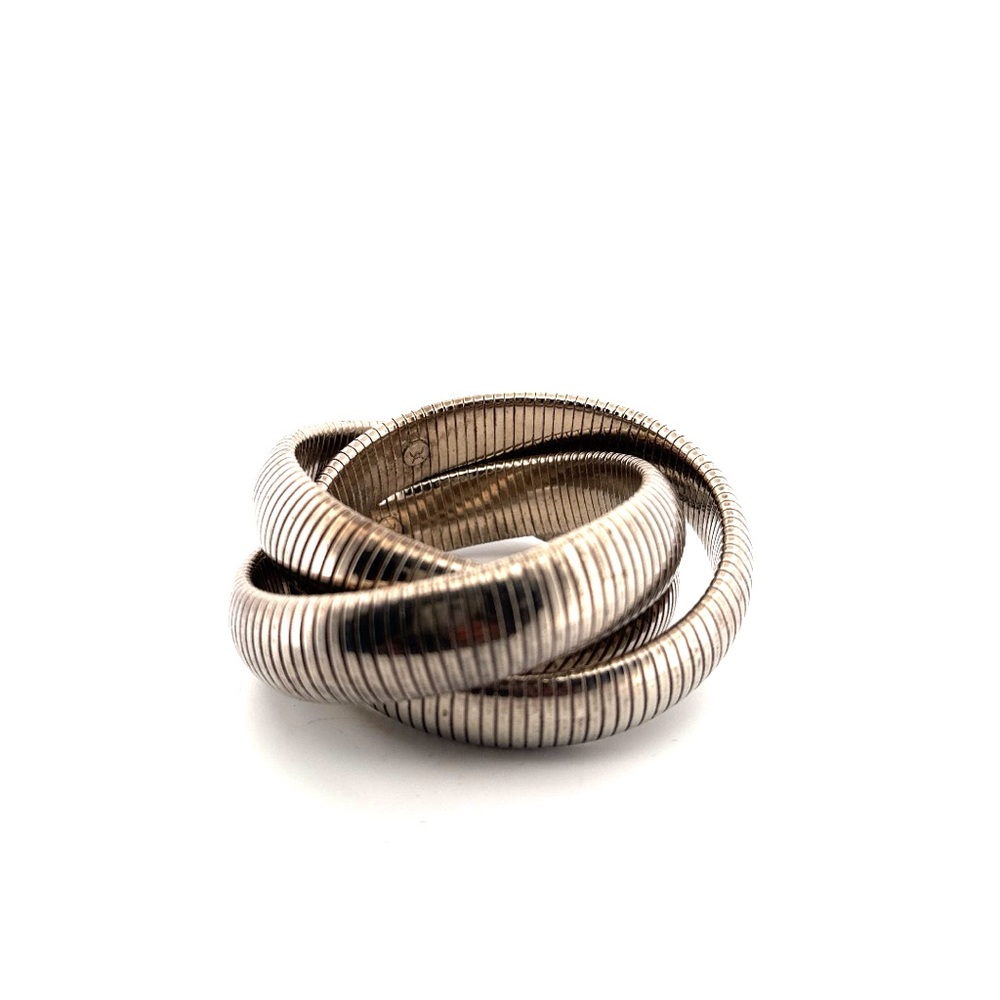 Janis Savitt Antique Silver Color Triple Cobra 7/8″ Bracelet - Picture 4 of 4